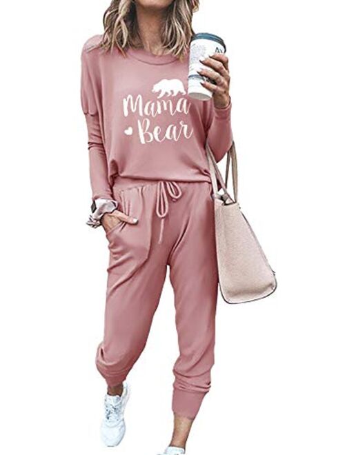 ETCYY NEW Lounge Sets for Women Sweatsuits Sets Two Piece Outfit Long Sleeve Pant Workout Athletic Tracksuits