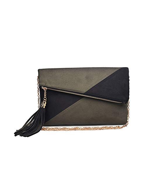 Urban Expressions Onyx Women Clutch Material - Vegan Leather,Material - Velvet