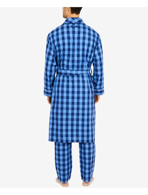 Nautica Men's Buffalo Plaid Shawl-Collar Cotton Robe