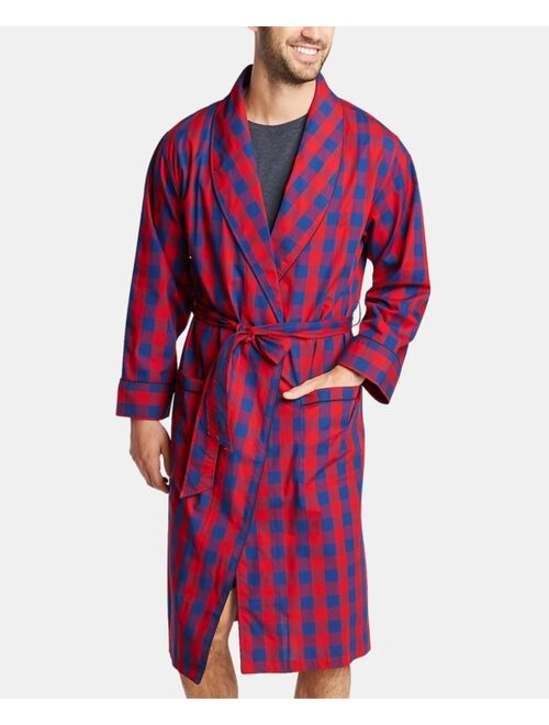 Nautica Men's Buffalo Plaid Shawl-Collar Cotton Robe