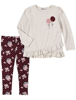 Little Girls Georgette Flounce Tunic and Leggings Set, 2 Piece