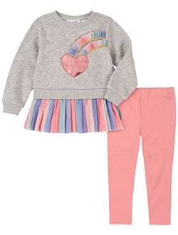 Little Girls Georgette Flounce Tunic and Leggings Set, 2 Piece