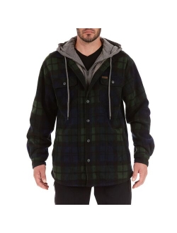 Men's Smith's Workwear Plaid Sherpa-Lined Microfleece Hooded Shirt Jacket