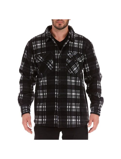 Men's Smith's Workwear Sherpa-Lined Plaid Microfleece Shirt Jacket