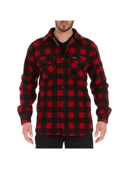 Men's Smith's Workwear Sherpa-Lined Plaid Microfleece Shirt Jacket