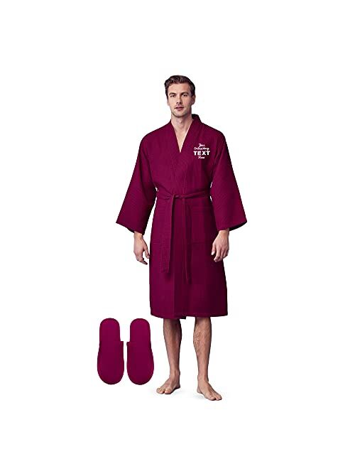 LOTUS LINEN SPA Cotton Bath Robe for Men - Luxury Soft Waffle Robe Men