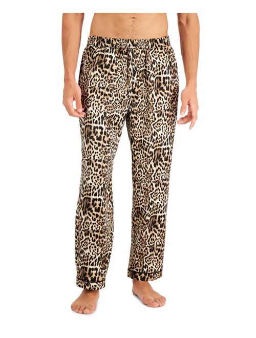 Buy INC International Concepts Men's Cheetah-Print Satin Pajama Pants ...