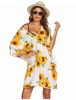 Swimsuit Cover Ups Women's Bathing Suit Coverups Dress Bikini Beach Tunic Top S-XXL