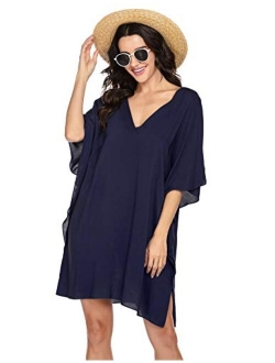 Swimsuit Cover Ups Women's Bathing Suit Coverups Dress Bikini Beach Tunic Top S-XXL