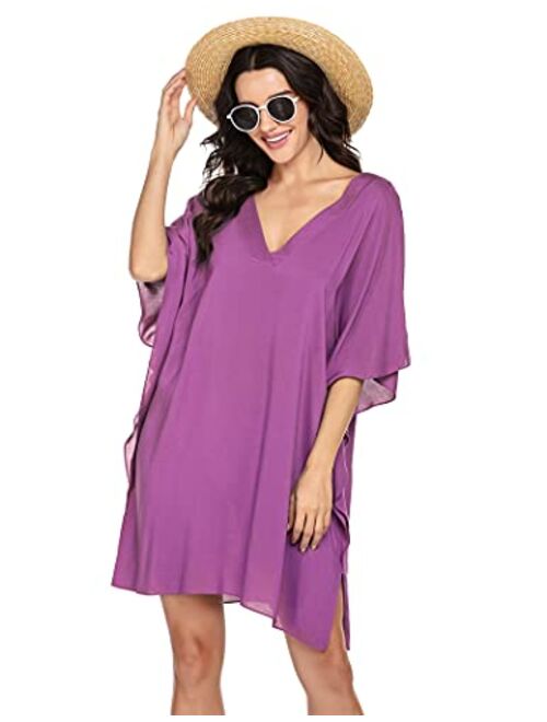 Ekouaer Swimsuit Cover Ups Women's Bathing Suit Coverups Dress Bikini Beach Tunic Top S-XXL