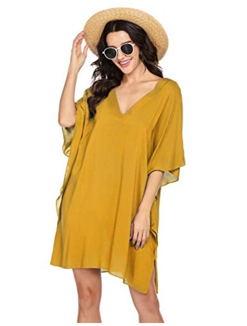 Ekouaer Swimsuit Cover Ups Women's Bathing Suit Coverups Dress Bikini Beach Tunic Top S-XXL