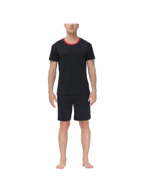 INK+IVY Men's Moisture-Wicking Crewneck T-Shirt & Shorts Pajama Set