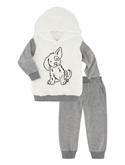 Baby Boy Fleece Hoodie and Sueded Twill Joggers, 2 Piece Set