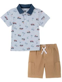 boys 2 Pieces Polo Shorts Set