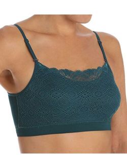 Seamless Lace Coverage Bra, Deep Teal
