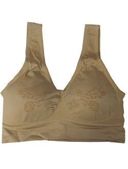 Comfort Bra (9060),X-Large,Nude Floral