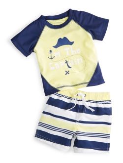 Toddler Boys 2-Pc. Captain Rash Guard & Swim Trunks Set, Created for Macy's