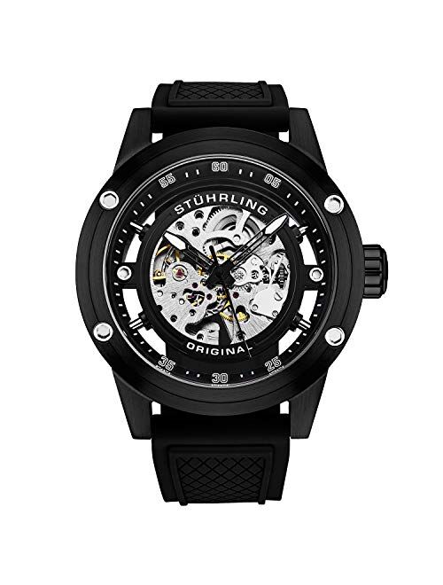 Buy Stuhrling Mens Automatic Watch Skeleton Stainless Steel Self ...