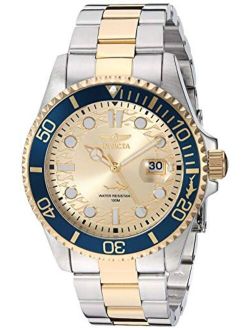 Men's Pro Diver Quartz Watch with Stainless Steel Strap, Two Tone, 22 (Model: 30022)