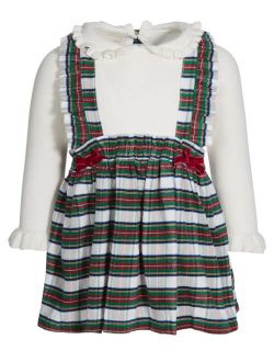 Baby Girls 2-Pc. Sweater & Tartan Pinafore Set, Created by Macy's