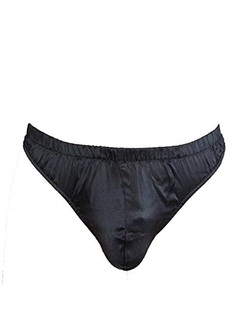 Paradise Silk Sexy 100% Silk Satin Underwear Mens Thong Briefs