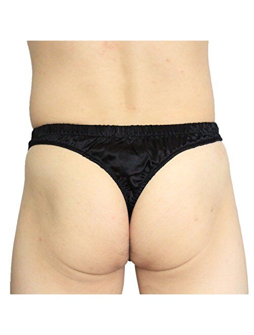 Paradise Silk Sexy 100% Silk Satin Underwear Mens Thong Briefs