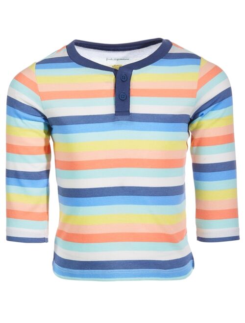 First Impressions Toddler Boys Sunrise Stripes Cotton Henley T-Shirt, Created for Macy's