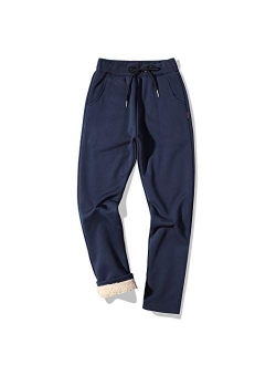 Duyang Women's Warm Sherpa Lined Sweatpants Athletic Jogger Harem Pants