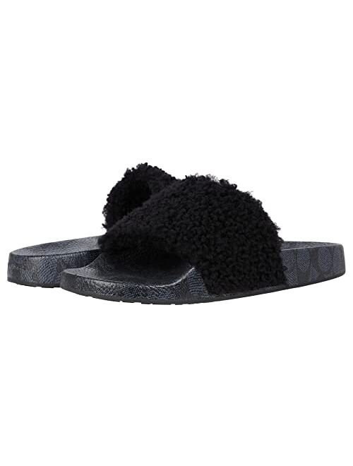 COACH Signature Shearling Pool Slide