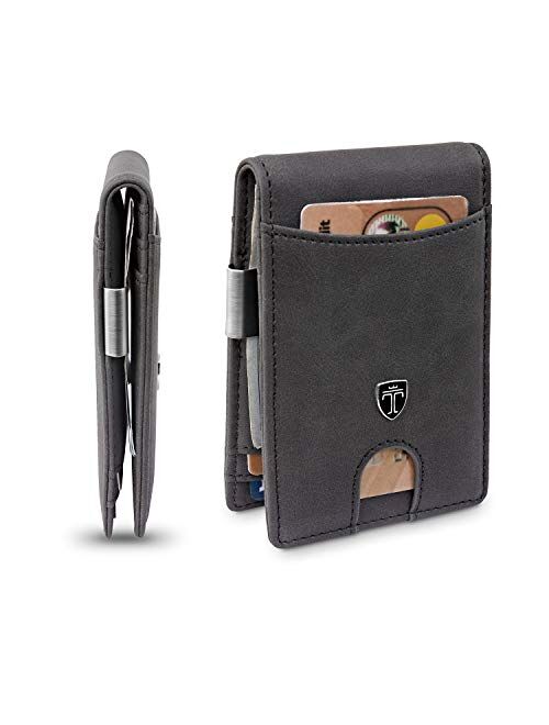 TRAVANDO Money Clip Wallet Atlanta Mens Front Pocket Slim RFID Blocking - Credit Card Holder - Mini Bifold