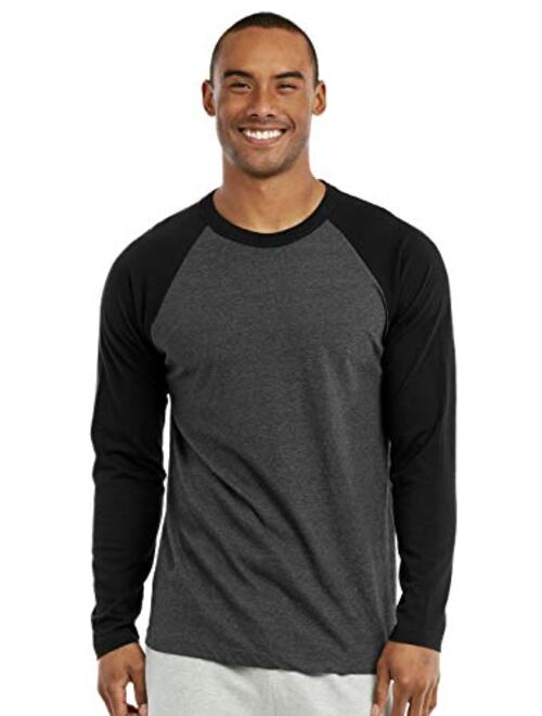 Cottonbell Men's Full Length Sleeve Raglan Cotton Baseball Tee Shirt