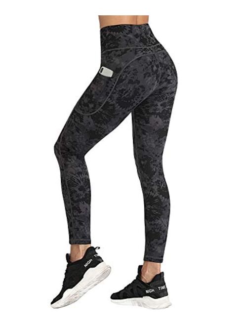 UURUN High Waisted Leggings for Women,Yoga Pants with Pockets, Tummy Control, Squat Proof, for Workout, Running