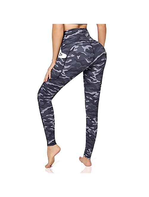 Desol High Waist Leggings with Pockets for Women,Tummy Control Butt Lifting Workout Yoga Pants for Women