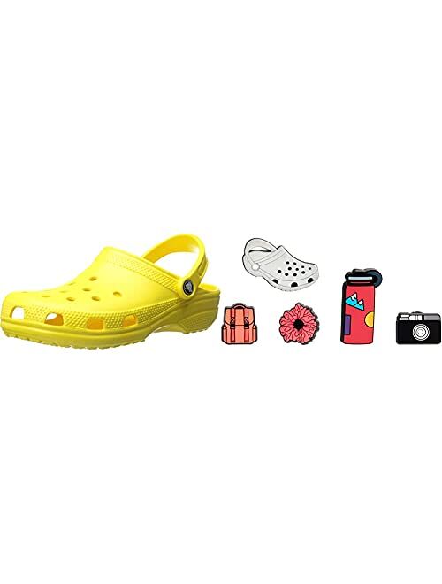 Crocs Mens and Womens Classic Clog w/Jibbitz Charms 5-Packs for Her