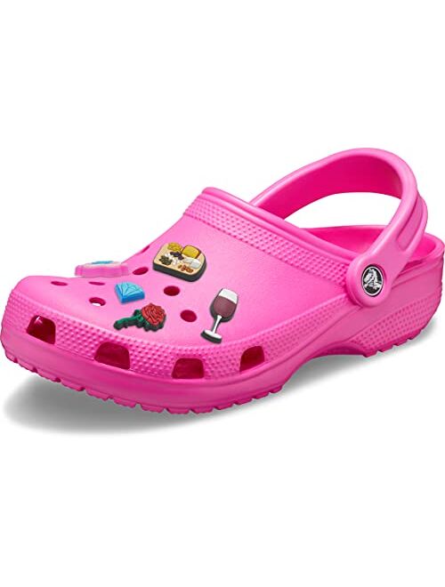 Crocs Mens and Womens Classic Clog w/Jibbitz Charms 5-Packs for Her