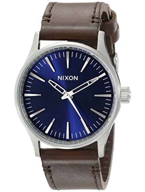 Nixon Men's A377 Sentry 38mm Stainless Steel Watch With Leather Band