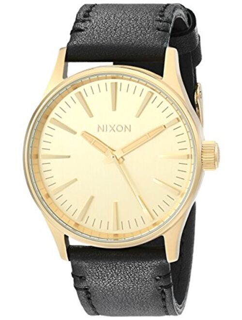 Nixon Men's A377 Sentry 38mm Stainless Steel Watch With Leather Band