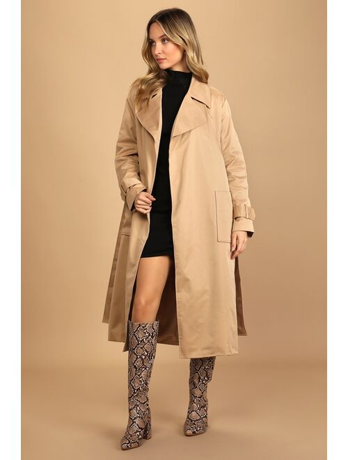 4TH & RECKLESS Lewis Beige Belted Trench Coat