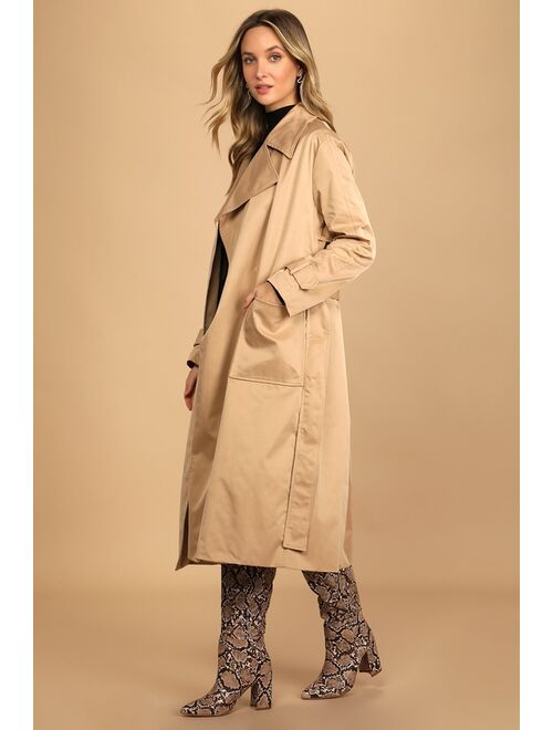 4TH & RECKLESS Lewis Beige Belted Trench Coat