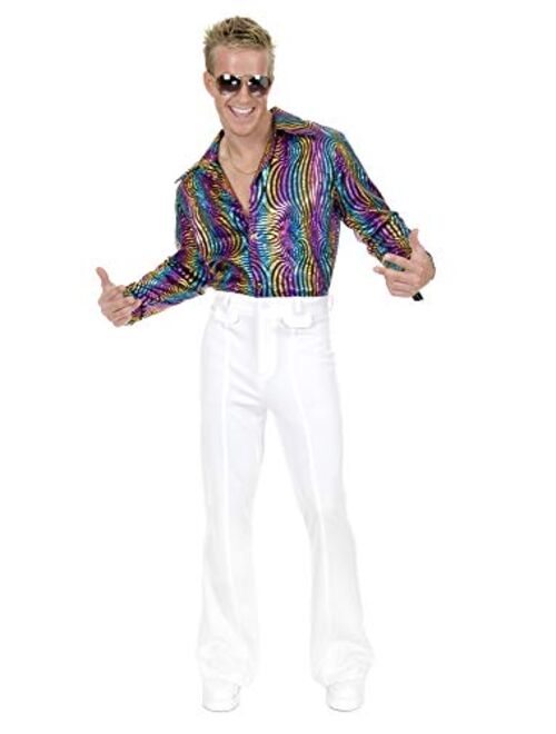 Charades Men's Rainbow Swirl Disco Shirt