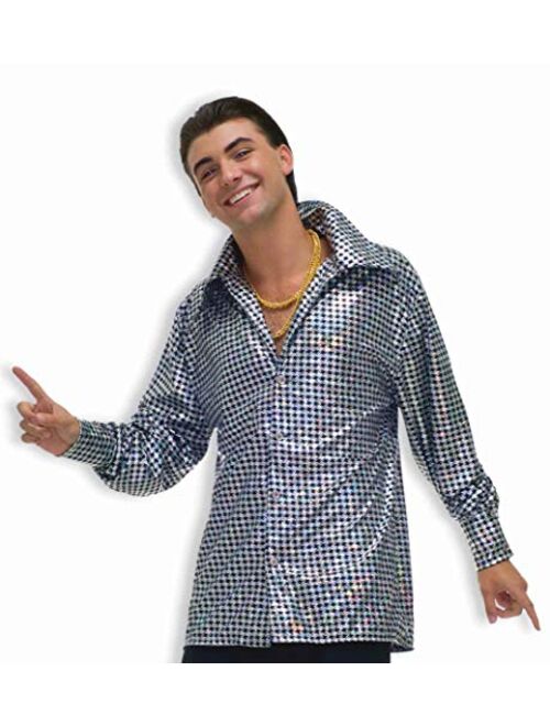 Forum Novelties Men's Plus-Size 70's Disco Fever Hustling Hunk Costume Shirt