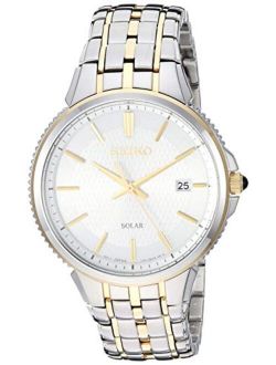 Men's Stainless Steel Japanese-Quartz Dress Watch with Stainless-Steel Strap, Two Tone, 19.1 (Model: SNE508)