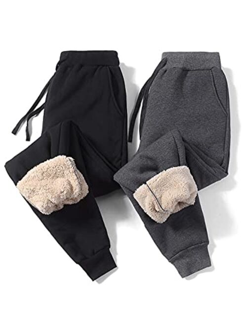 Gnveub Women's Winter Warm Fleece Sweatpants Athletic Thick Sherpa Lined Active Running Joggers Pants