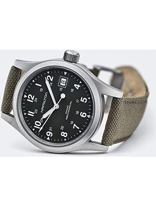 Hamilton Khaki Green Field Officer Mechanical Mens Watch H69439363 38mm Mens Watches