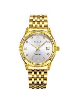 BINLUN 18K Gold Men's Mechanical Automatic Wrist Watch