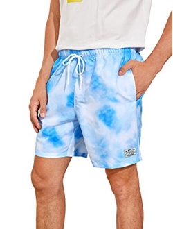 Men's Tie Dye Gym Shorts Lightweight Workout Running Training Shorts with Pocket