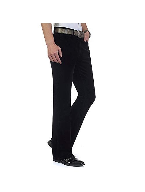 Buy Haorun Men Corduroy Bell Bottom Flares Pants Slim Fit 60s 70s Vintage Bootcut Trousers