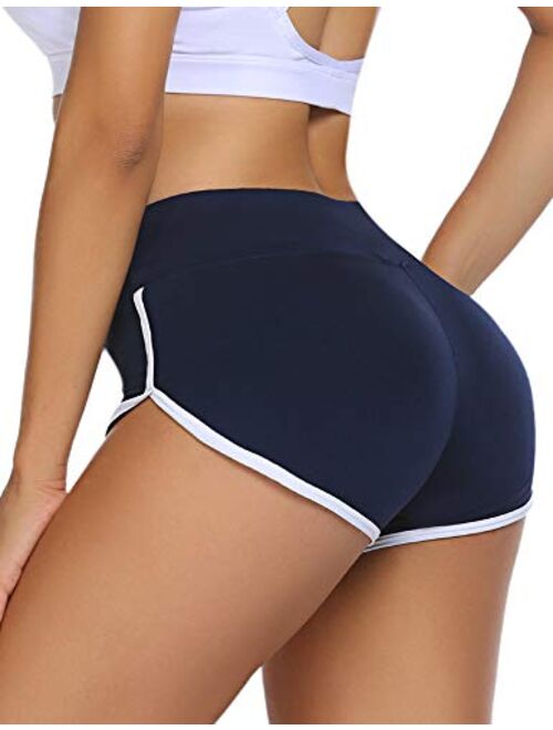 ADOME Women's Active Shorts Fitness Sports Yoga Booty Shorts for Running Gym Workout