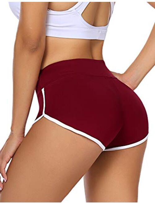 ADOME Women's Active Shorts Fitness Sports Yoga Booty Shorts for Running Gym Workout