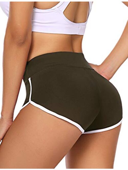 ADOME Women's Active Shorts Fitness Sports Yoga Booty Shorts for Running Gym Workout